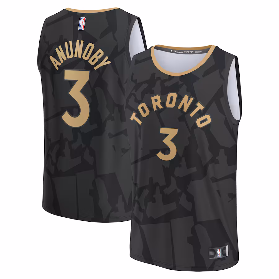 Men's Toronto Raptors OG Anunoby Fanatics Black Fastbreak Jersey - City Edition - Jersey