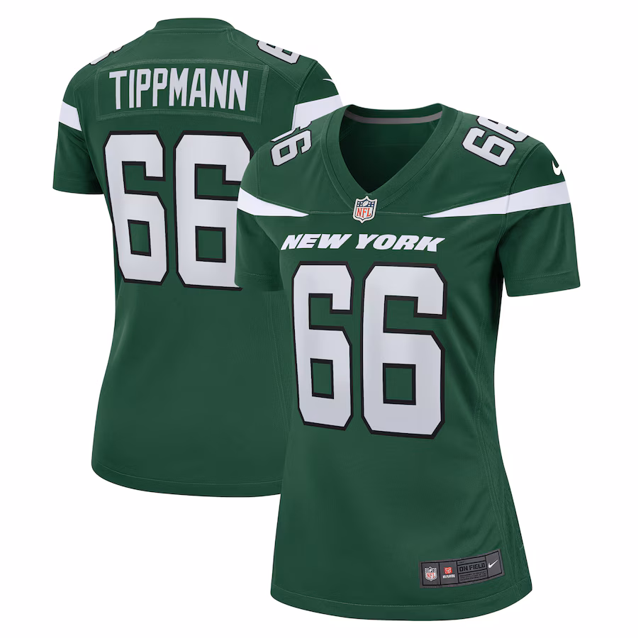 Women's New York Jets Joe Tippmann Nike Gotham Green  Game Jersey - Jersey