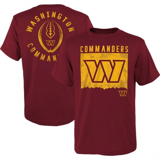 Men's Washington Commanders Burgundy Preschool Liquid Camo Logo T Shirt - Jersey