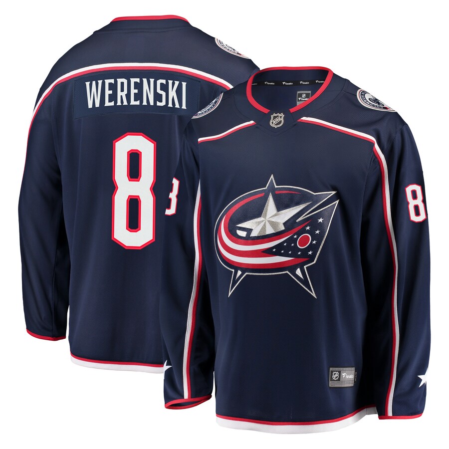 Men's Columbus Blue Jackets Zach Werenski Fanatics Branded Navy Breakaway Jersey - Jersey