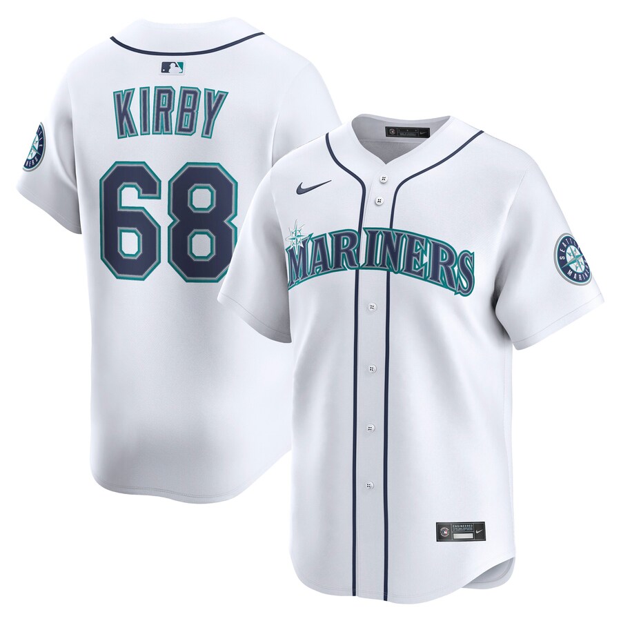 Men's Seattle Mariners George Kirby Nike White Alternate Limited Player Jersey - Jersey