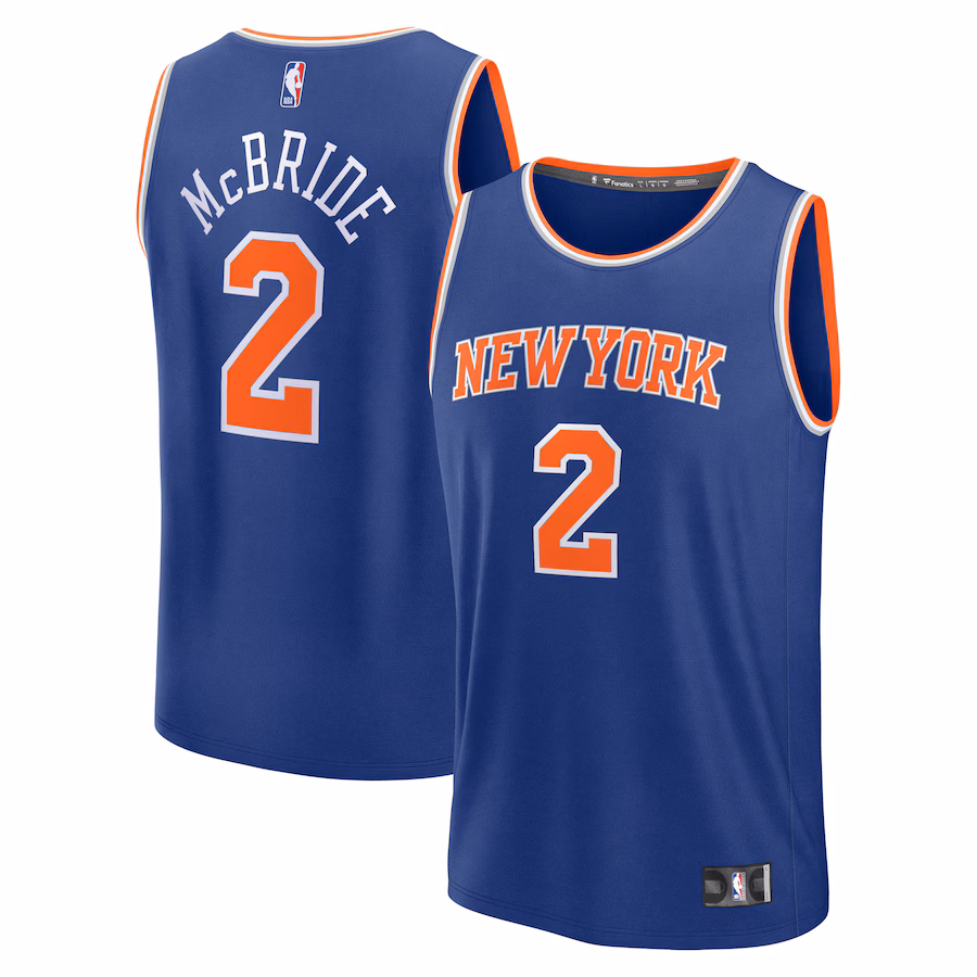 Men's New York Knicks Miles McBride Fanatics Blue Fast Break Replica Player Jersey - Icon Edition - Jersey
