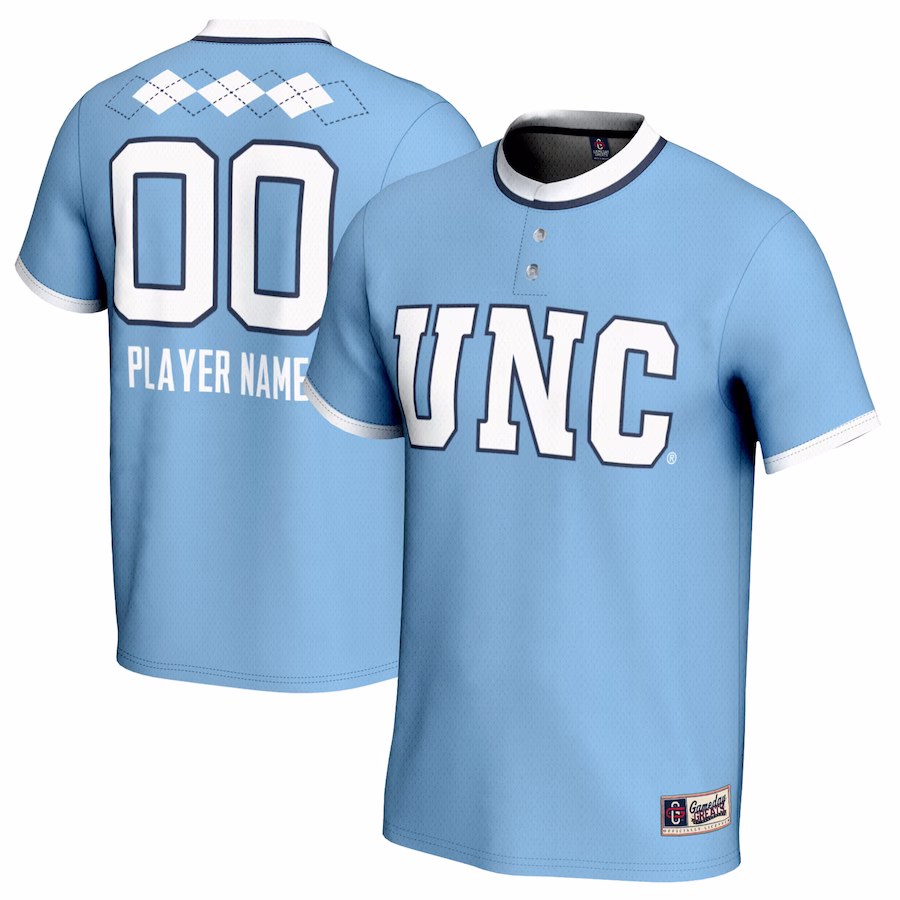 North Carolina Tar Heels GameDay Greats Unisex NIL Pick-A-Player Lightweight Softball Jersey - Carolina Blue - Jersey