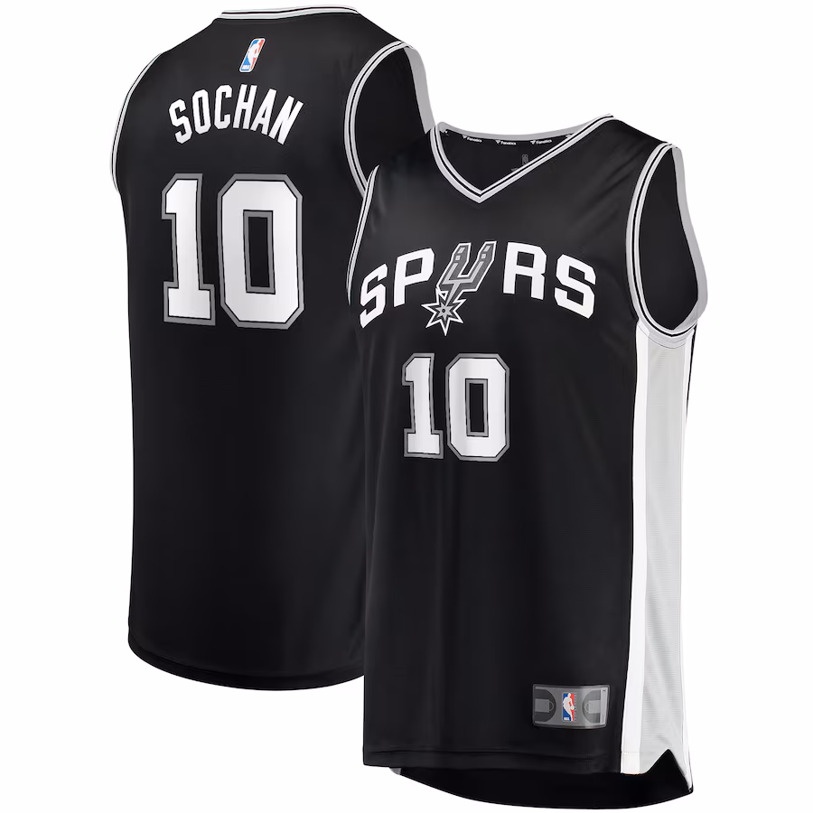 Youth San Antonio Spurs Jeremy Sochan Fanatics Black 2022 NBA Draft First Round Pick Fast Break Replica Jersey - Icon Edition - Jersey