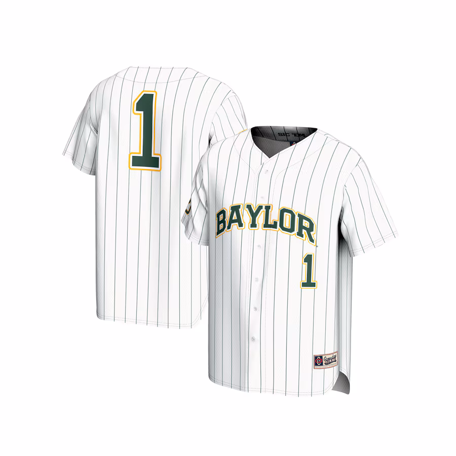 Youth GameDay Greats  White #1 Baylor Bears Lightweight Baseball Fashion Jersey - Jersey