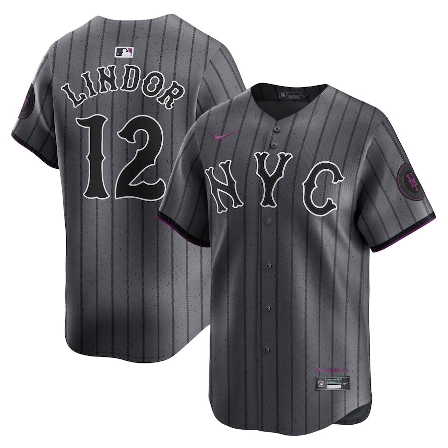 Men's New York Mets Francisco Lindor Nike Graphite 2024 City Connect Limited Player Jersey - Jersey