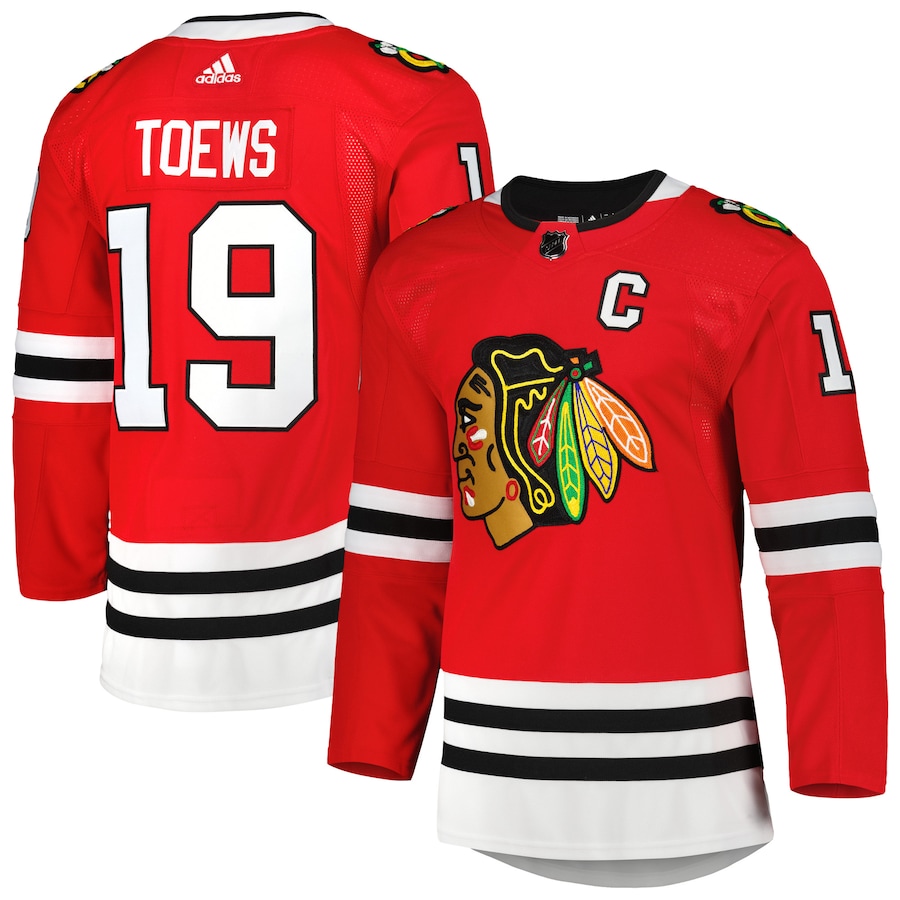 Men's Chicago Blackhawks Jonathan Toews adidas Red Home Primegreen Authentic Player Jersey - Jersey