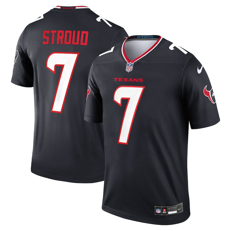 Men's Houston Texans C.J. Stroud Nike Navy Team Legend Player Performance Top - Jersey