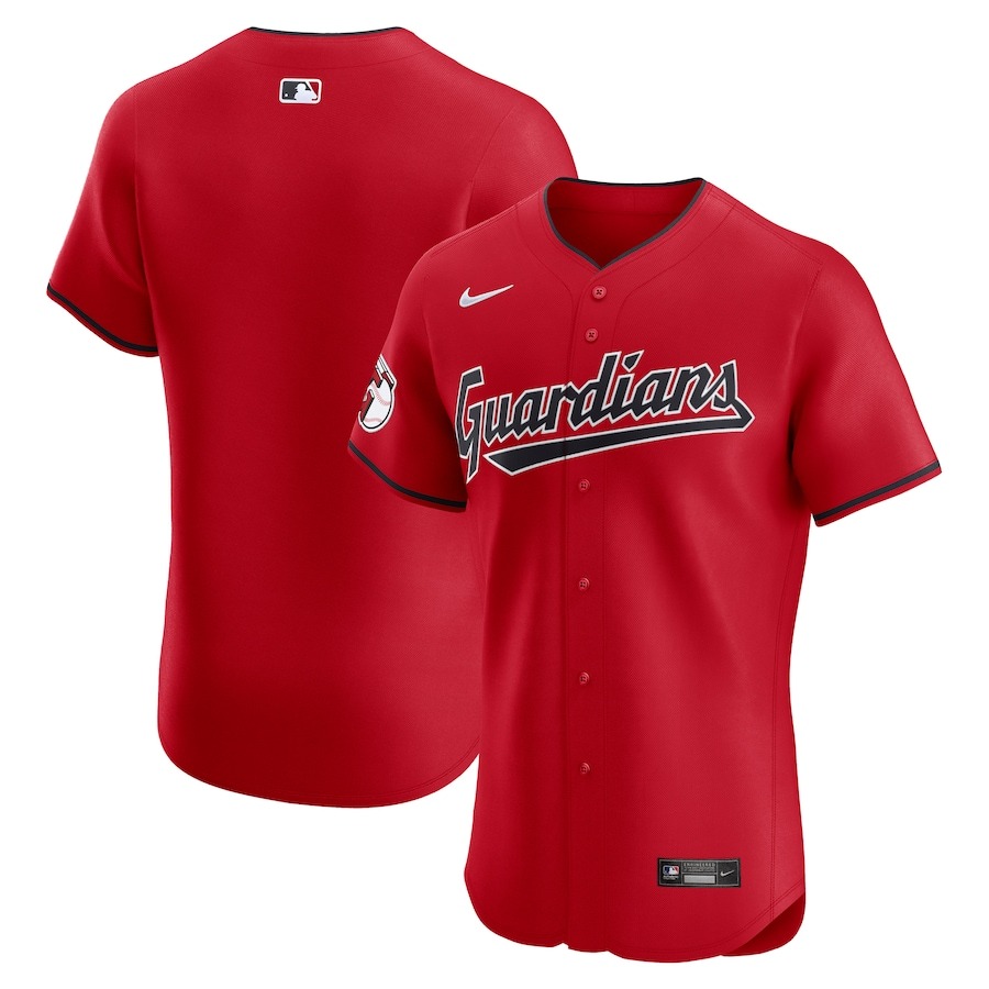 Men's Cleveland Guardians Nike Red Alternate Vapor Premier Elite Patch Jersey - Jersey