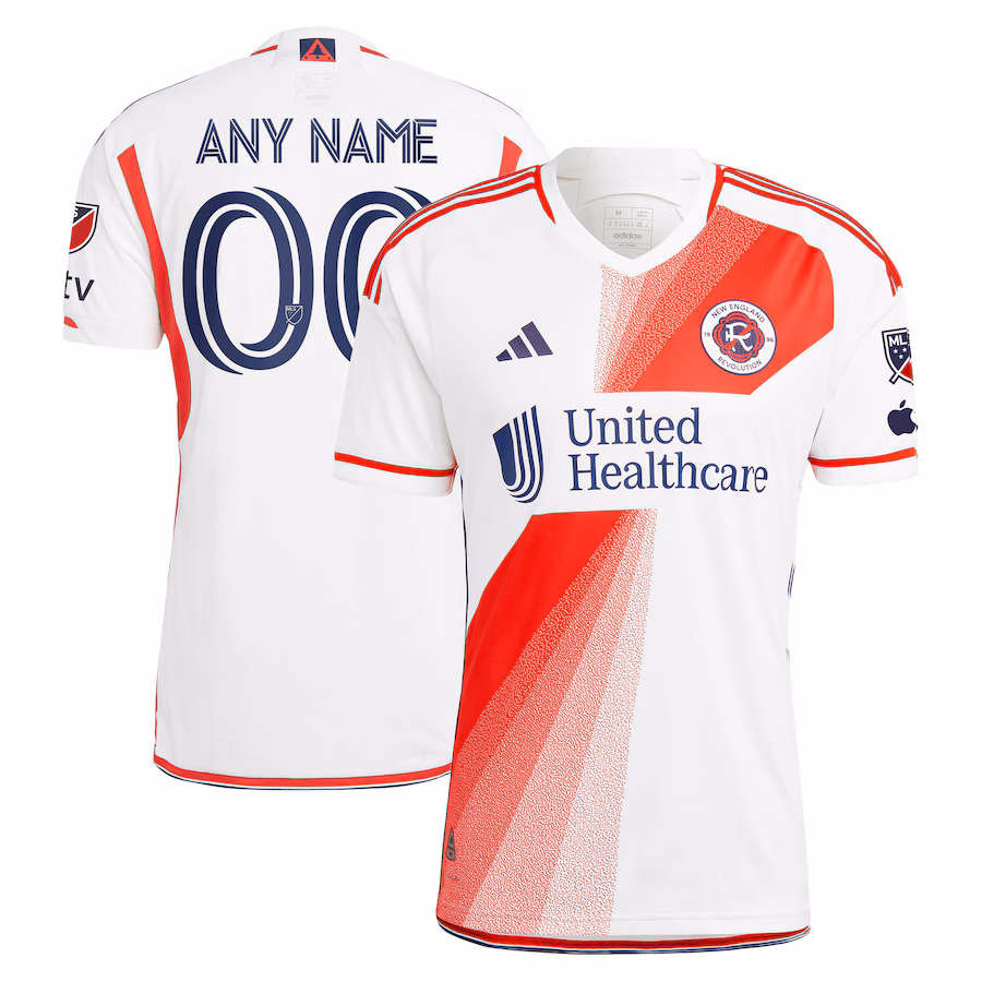 Men's New England Revolution adidas White 2023 Defiance Authentic Custom Jersey - Jersey