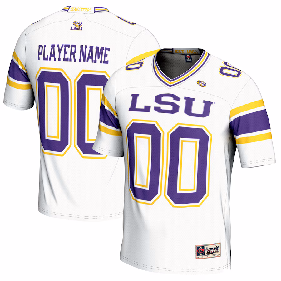 LSU Tigers GameDay Greats Youth NIL Pick-A-Player Football Jersey - White - Jersey