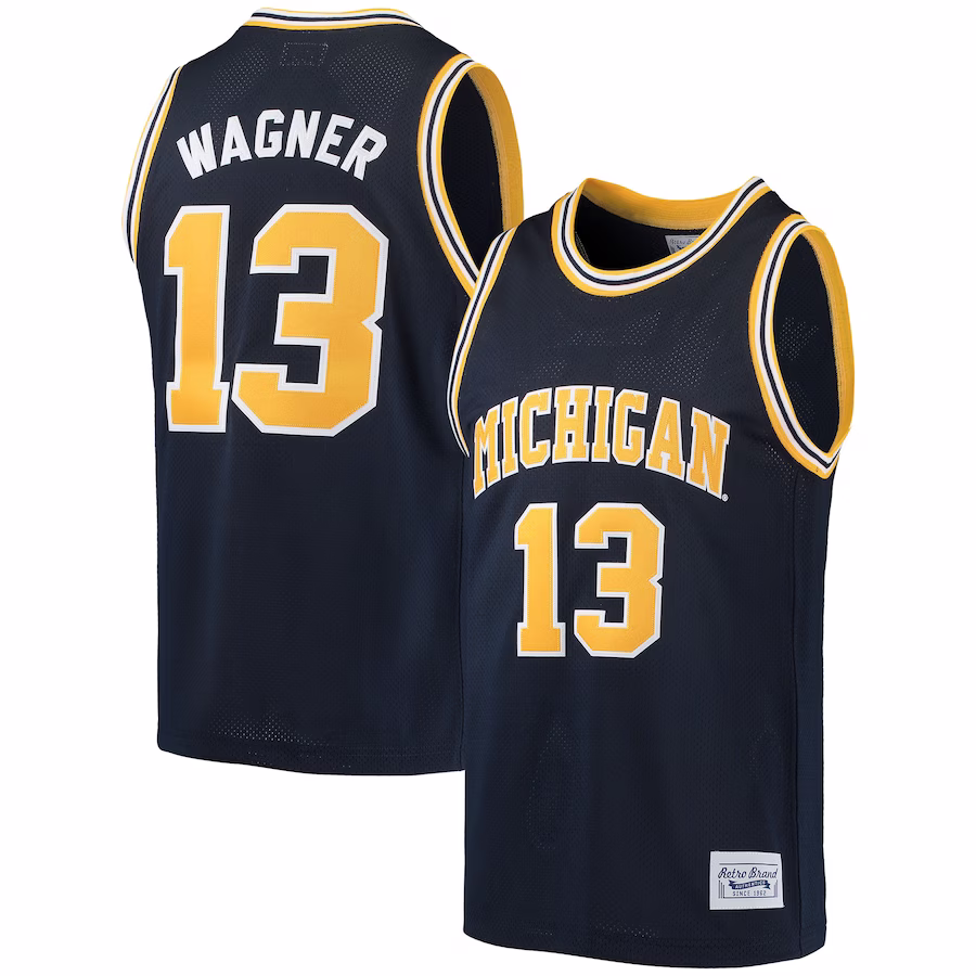 Moritz Wagner Michigan Wolverines Original Retro Brand Alumni Basketball Jersey - Navy - Jersey