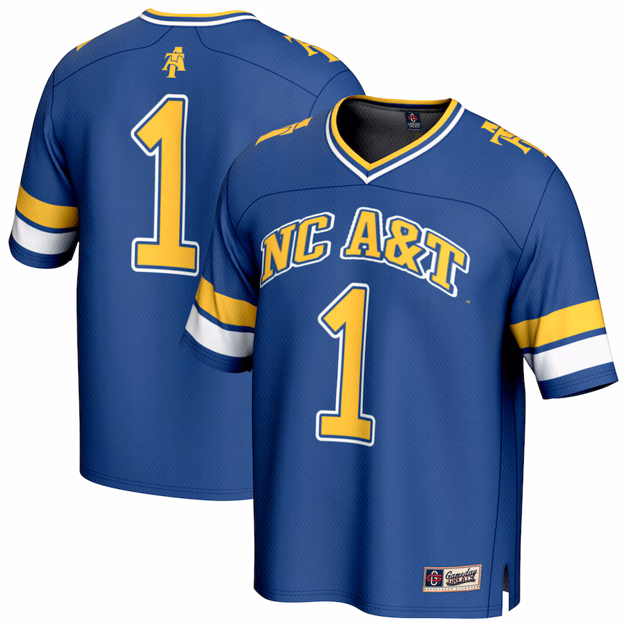 GameDay Greats #1 Navy North Carolina A&T Aggies Lightweight Collegiate Football Fashion Jersey - Jersey