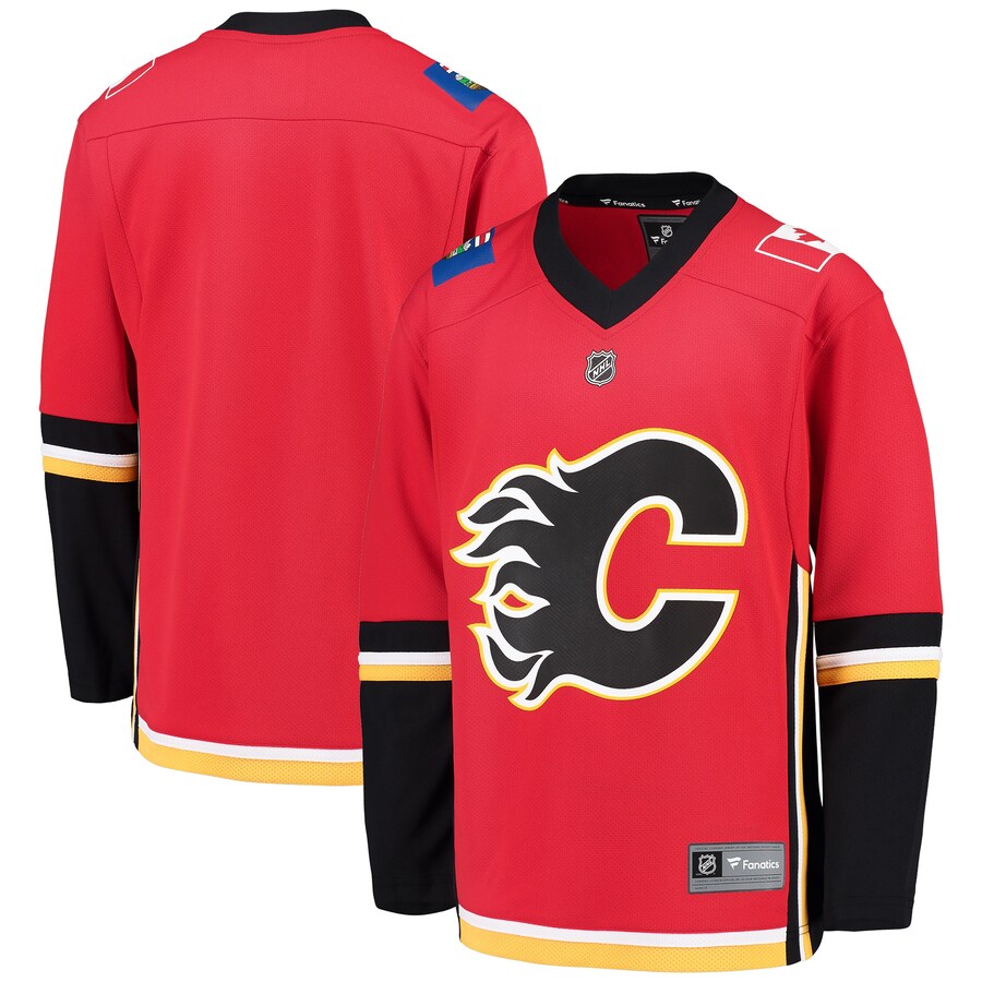 Youth Calgary Flames Fanatics Branded Red/Black Alternate Replica Blank Jersey - Jersey