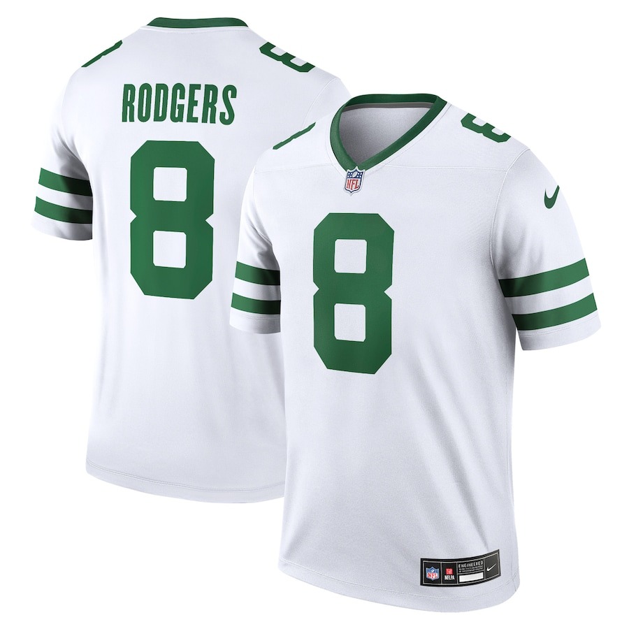Men's New York Jets Aaron Rodgers Nike Legacy White Legend Player Jersey - Jersey