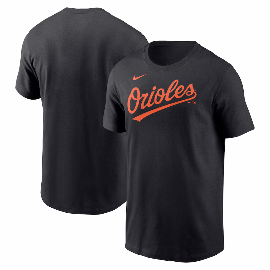 Men's Baltimore Orioles Nike Black Fuse Wordmark T-Shirt - Jersey