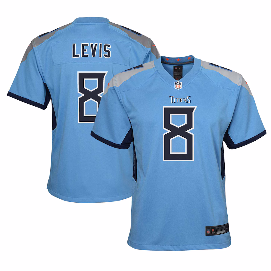 Youth Tennessee Titans Will Levis Nike Light Blue Alternate Player Game Jersey - Jersey