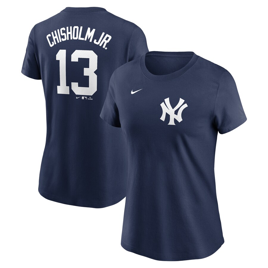 Women's New York Yankees Jazz Chisholm Jr. Nike Navy Fuse Name & Number T-Shirt - Jersey