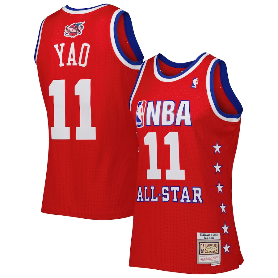 Men's Western Conference Yao Ming Mitchell & Ness Red 2003 All Star Game Swingman Jersey - Jersey