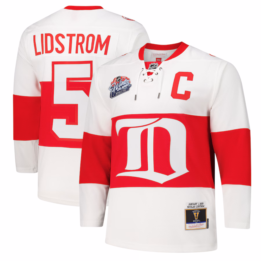 Men's Detroit Red Wings Nicklas Lidstrom White 2008-09 Power Play Jersey - Jersey