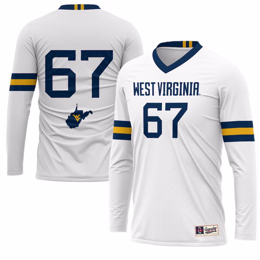 #67 West Virginia Mountaineers GameDay Greats Youth Lightweight Women's Volleyball Jersey - White - Jersey