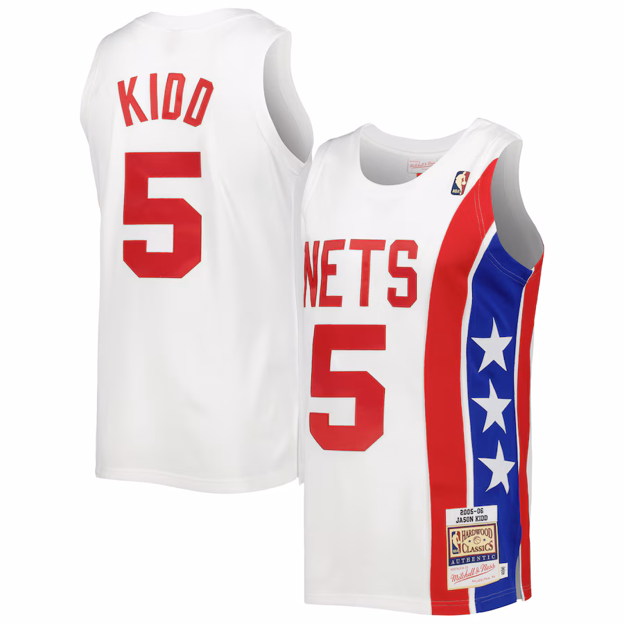 Men's New Jersey Nets Jason Kidd Mitchell & Ness White Hardwood Classics Swingman Jersey - Jersey