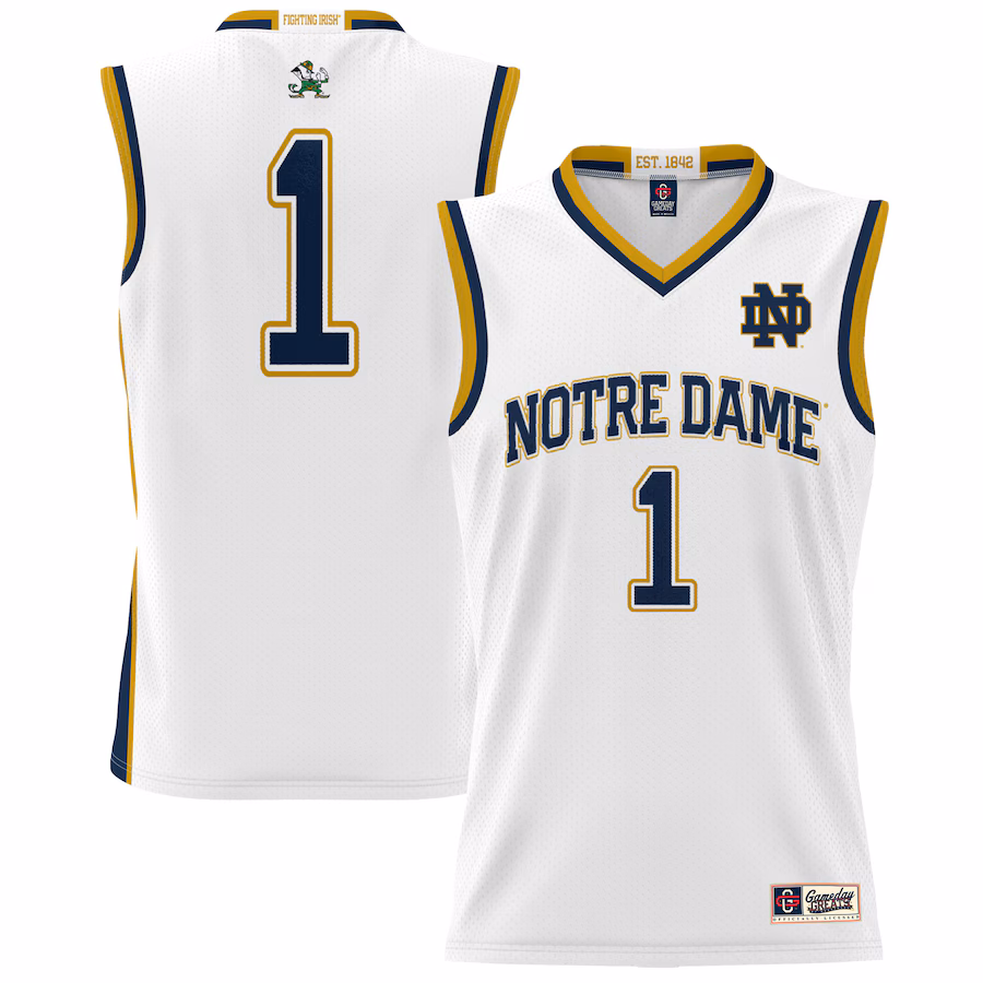 Youth GameDay Greats #1 White Notre Dame Fighting Irish Lightweight Basketball Jersey - Jersey