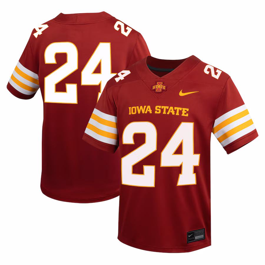 Youth Nike #24 Cardinal Iowa State Cyclones Untouchable Football Jersey - Jersey
