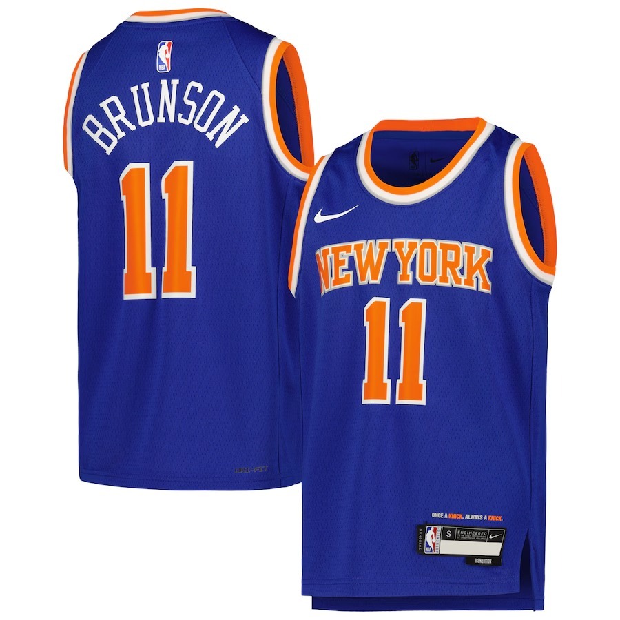 Youth New York Knicks Jalen Brunson Nike Blue Swingman Jersey - Icon Edition - Jersey