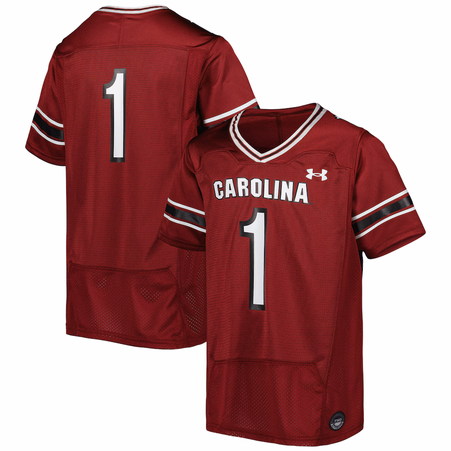 #1 South Carolina Gamecocks Under Armour Youth Replica Football Jersey - Garnet - Jersey