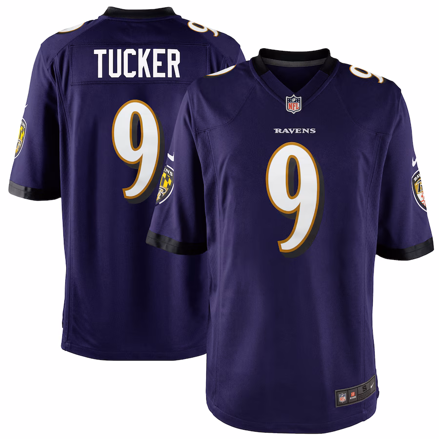 Youth Baltimore Ravens Justin Tucker Nike Purple Game Jersey - Jersey