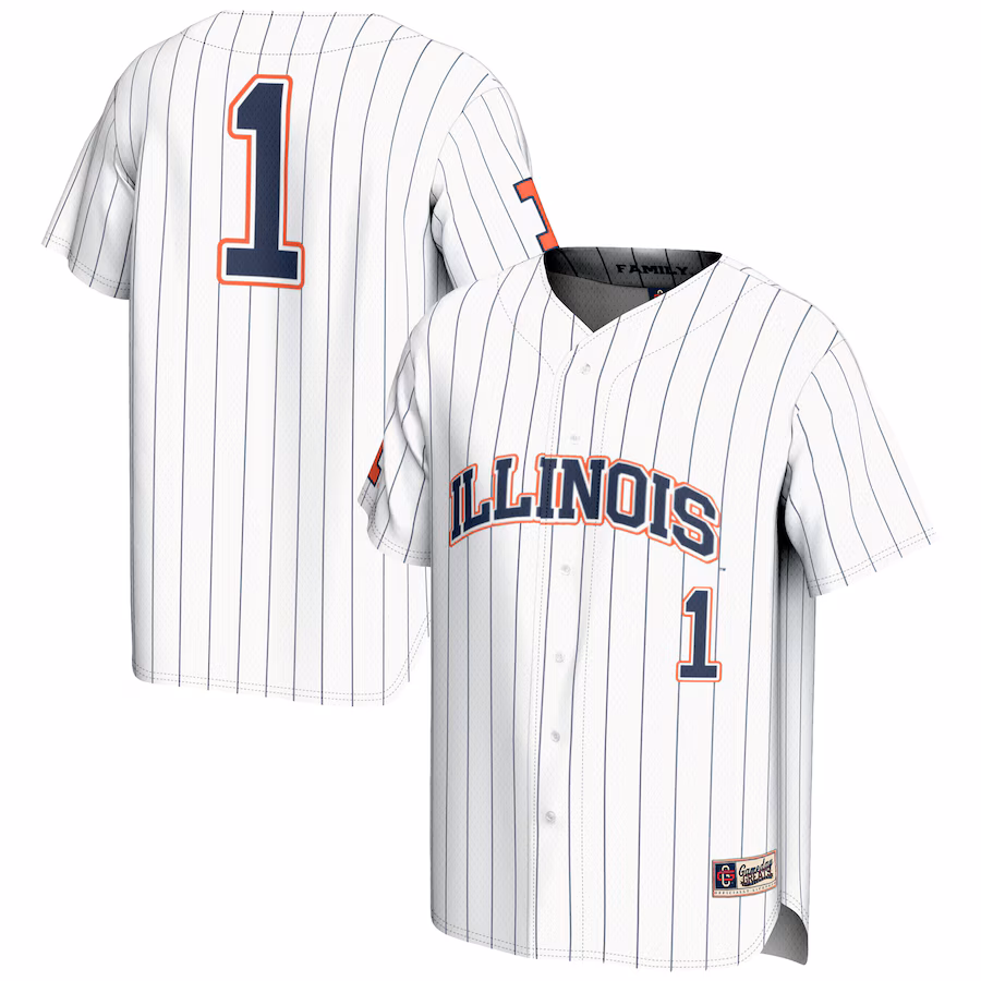 Youth GameDay Greats #1 White Illinois Fighting Illini Lightweight Baseball Jersey - Jersey