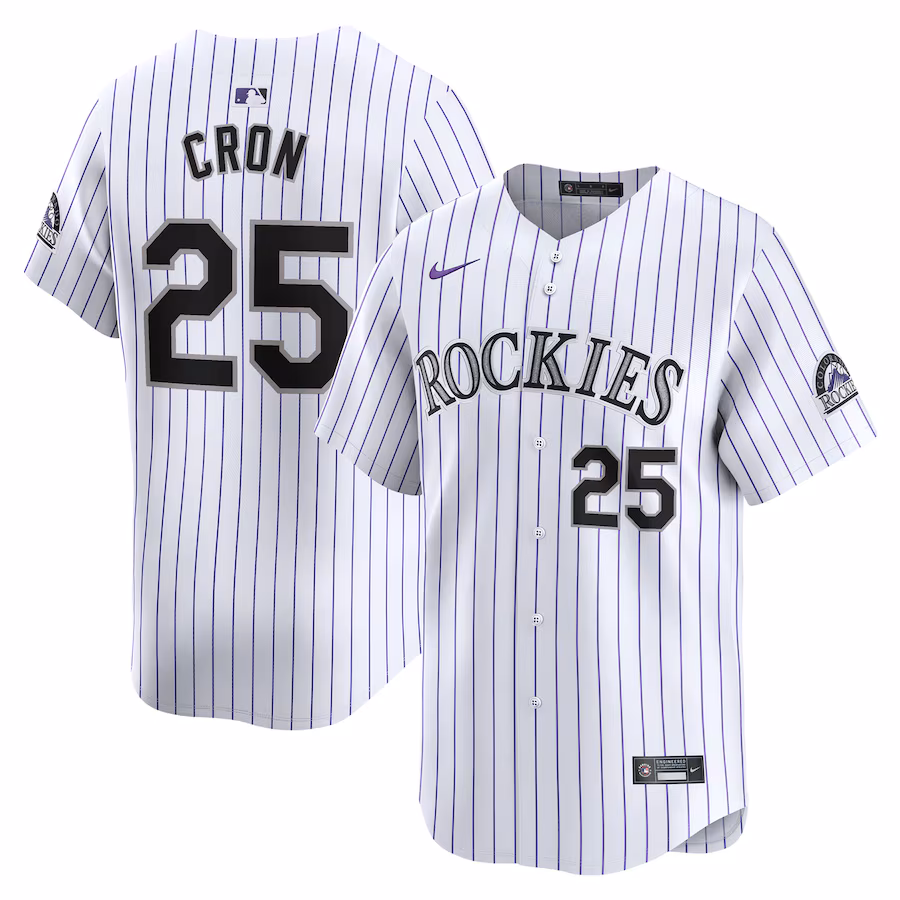Men's Colorado Rockies CJ Cron Nike White Home Limited Player Jersey - Jersey