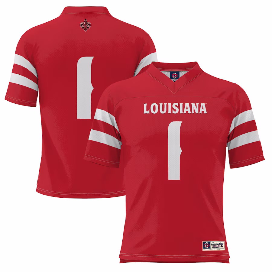 #1 Louisiana Ragin' Cajuns GameDay Greats Football Jersey - Red - Jersey