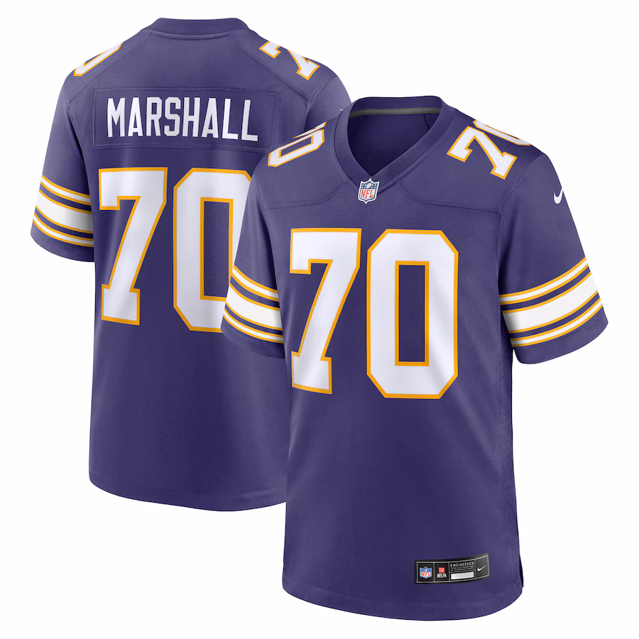 Men's Minnesota Vikings Jim Marshall Nike Purple Classic Retired Player Jersey - Jersey