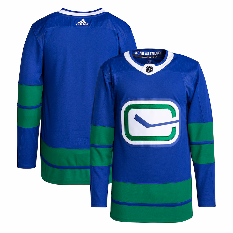 Men's Vancouver Canucks adidas Blue Alternate Primegreen Authentic Blank Jersey - Jersey