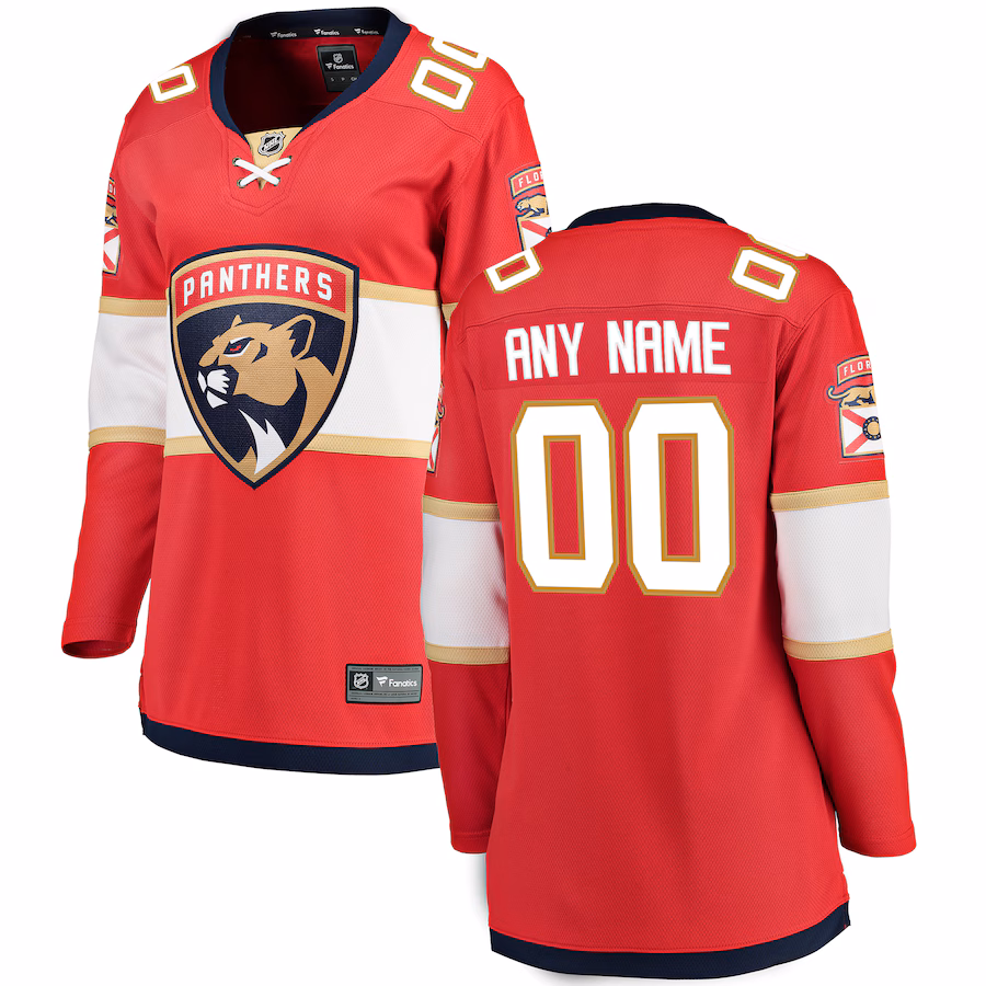 Women's Florida Panthers Fanatics Red Home Breakaway Custom Jersey - Jersey
