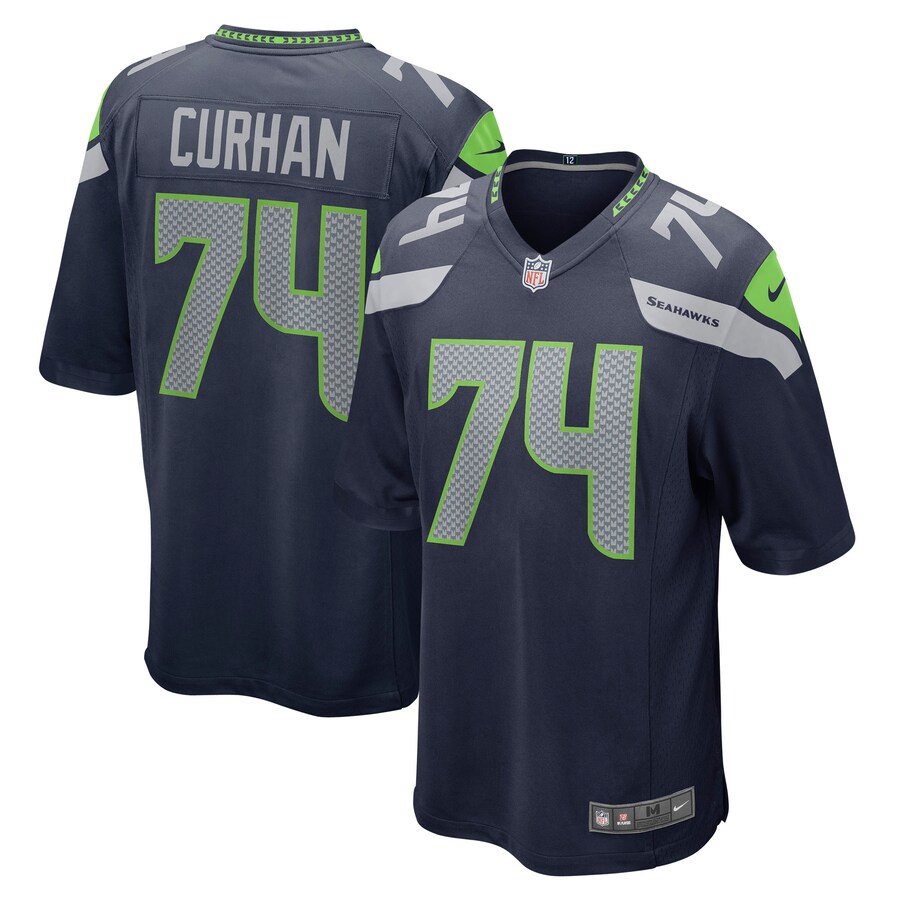 Men's Seattle Seahawks Jake Curhan Nike College Navy Game Jersey - Jersey