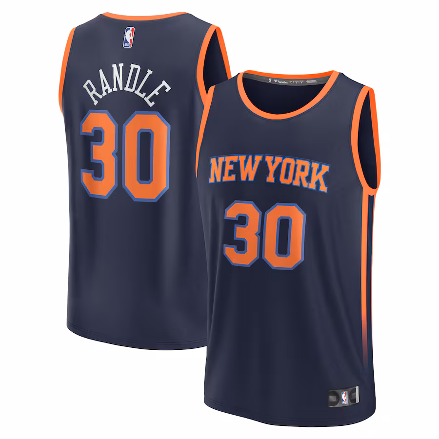 Men's New York Knicks Julius Randle Fanatics Navy Fast Break Replica Player Jersey - Statement Edition - Jersey