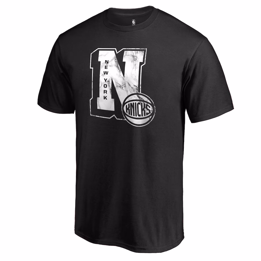 Men's New York Knicks Black Letterman T-Shirt - Jersey