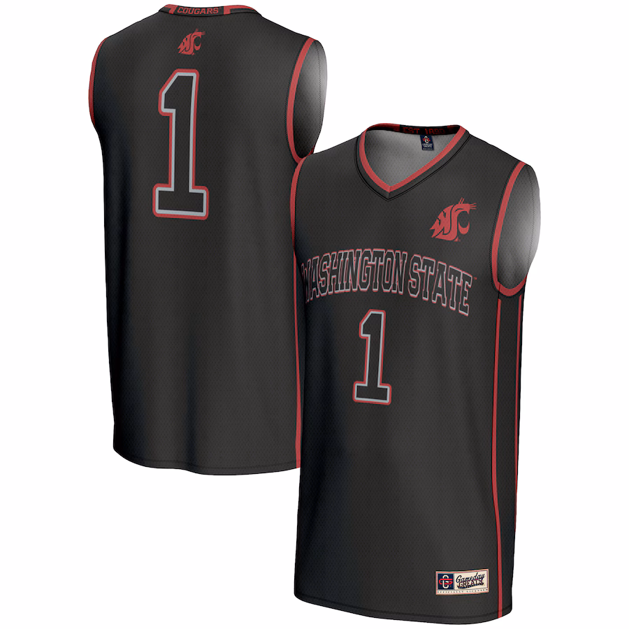 Youth GameDay Greats Black #1 Washington State Cougars Lightweight Basketball Jersey - Jersey