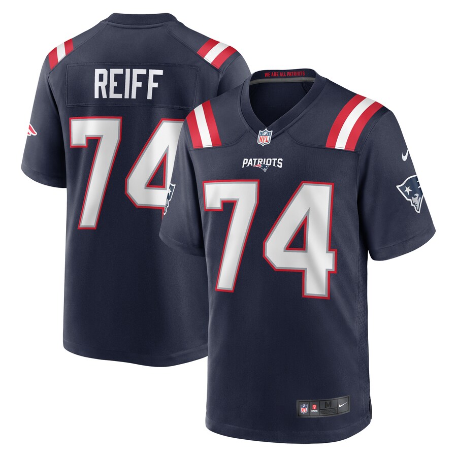 Men's New England Patriots Riley Reiff Nike Navy Game Jersey - Jersey