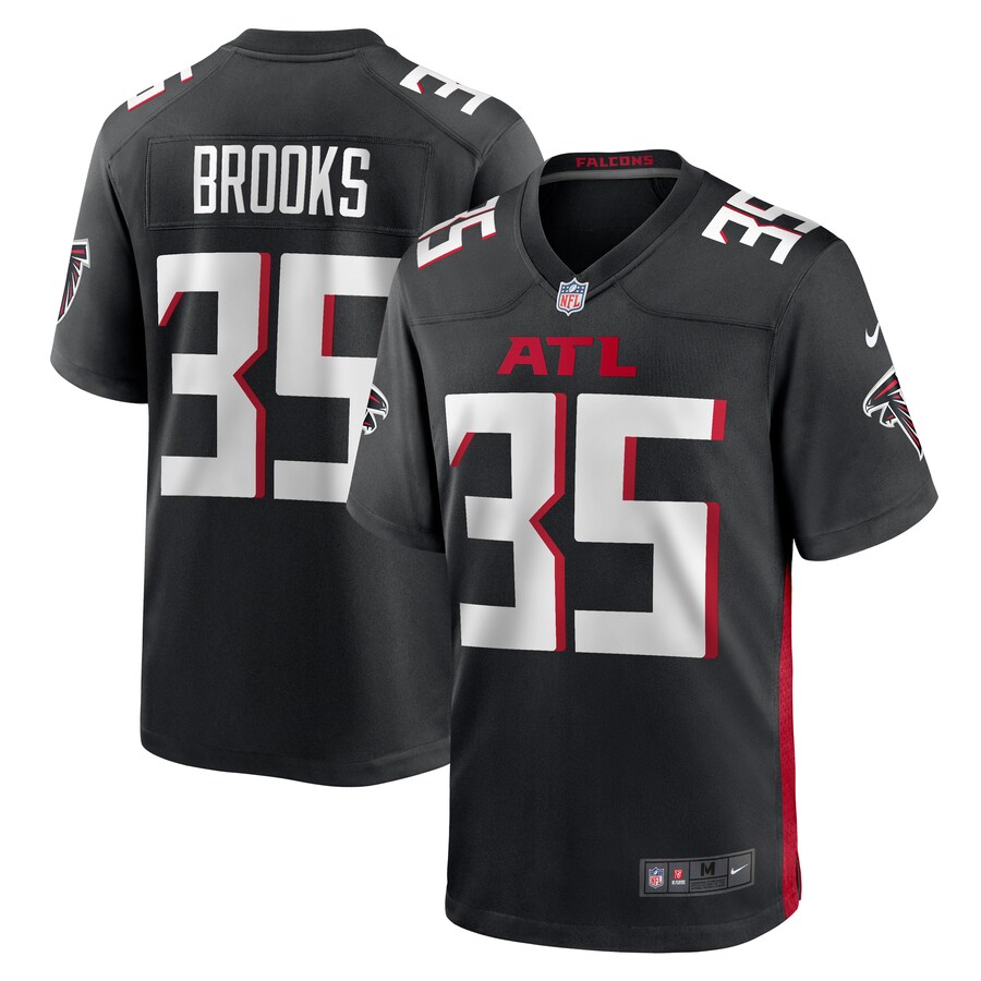 Men's Atlanta Falcons Natrone Brooks Nike  Black Team Game Jersey - Jersey