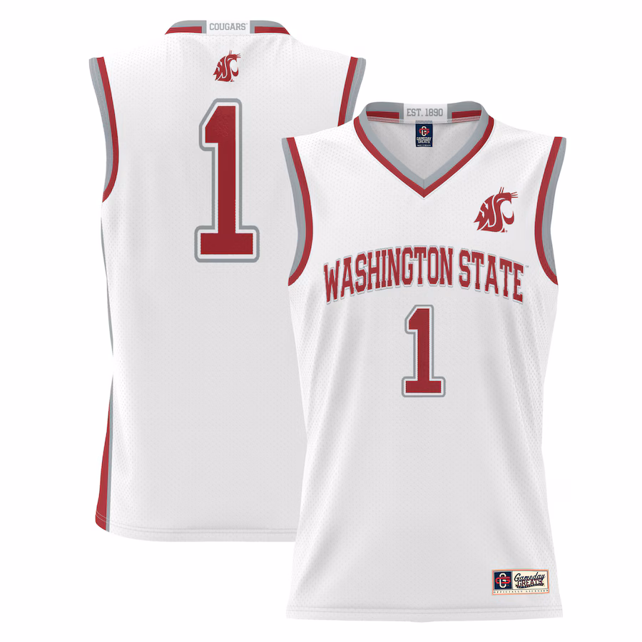Youth GameDay Greats White #1 Washington State Cougars Lightweight Basketball Jersey - Jersey