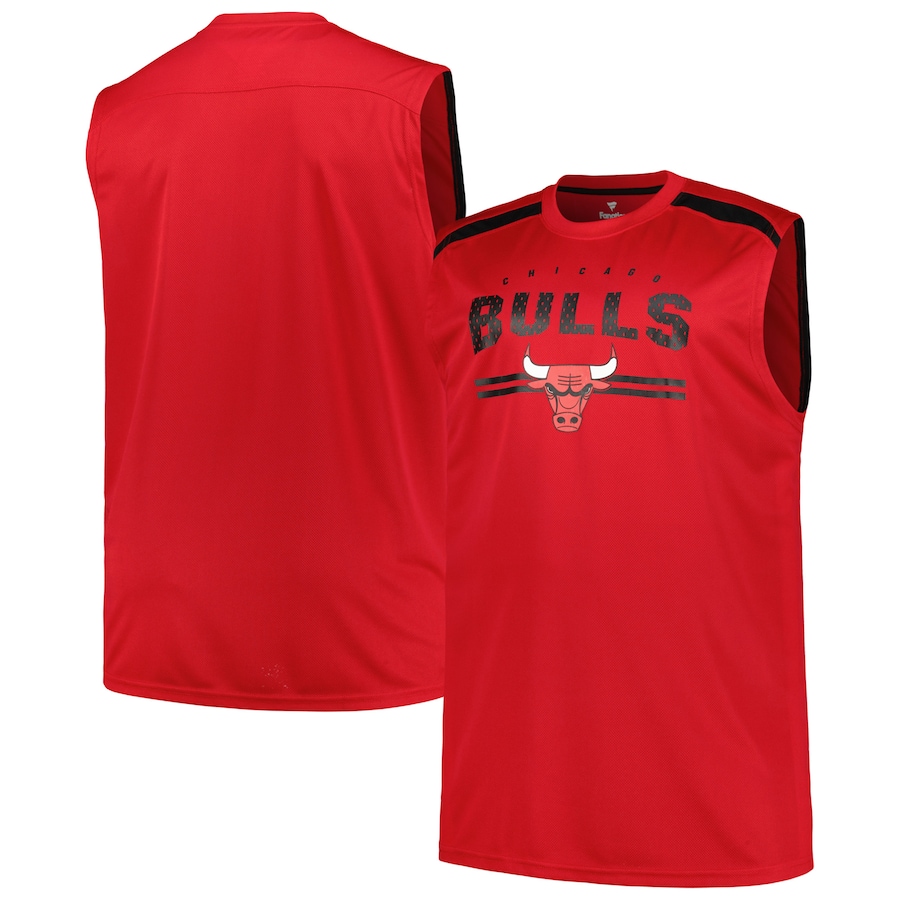 Men's Chicago Bulls Fanatics Red Big & Tall Birdseye Muscle Tank Top - Jersey