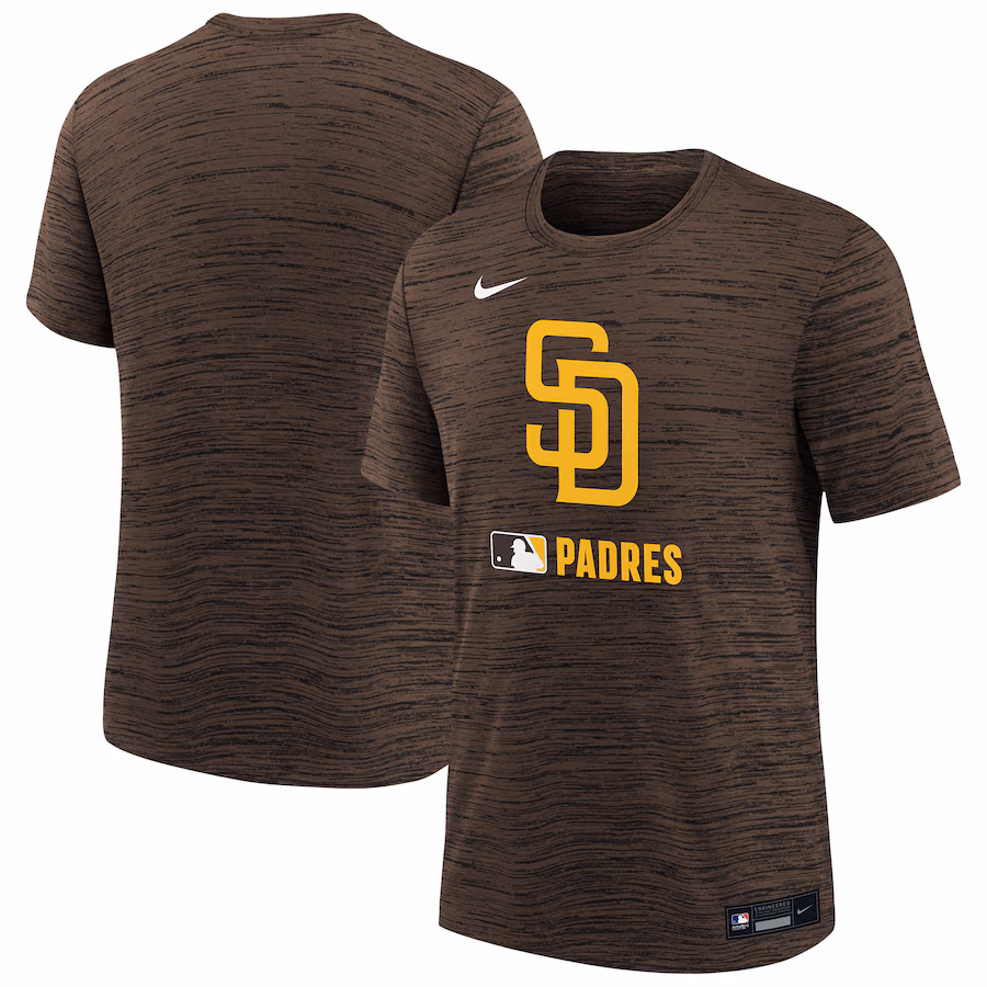 Youth San Diego Padres Nike Brown Authentic Collection Velocity Performance T-Shirt - Jersey