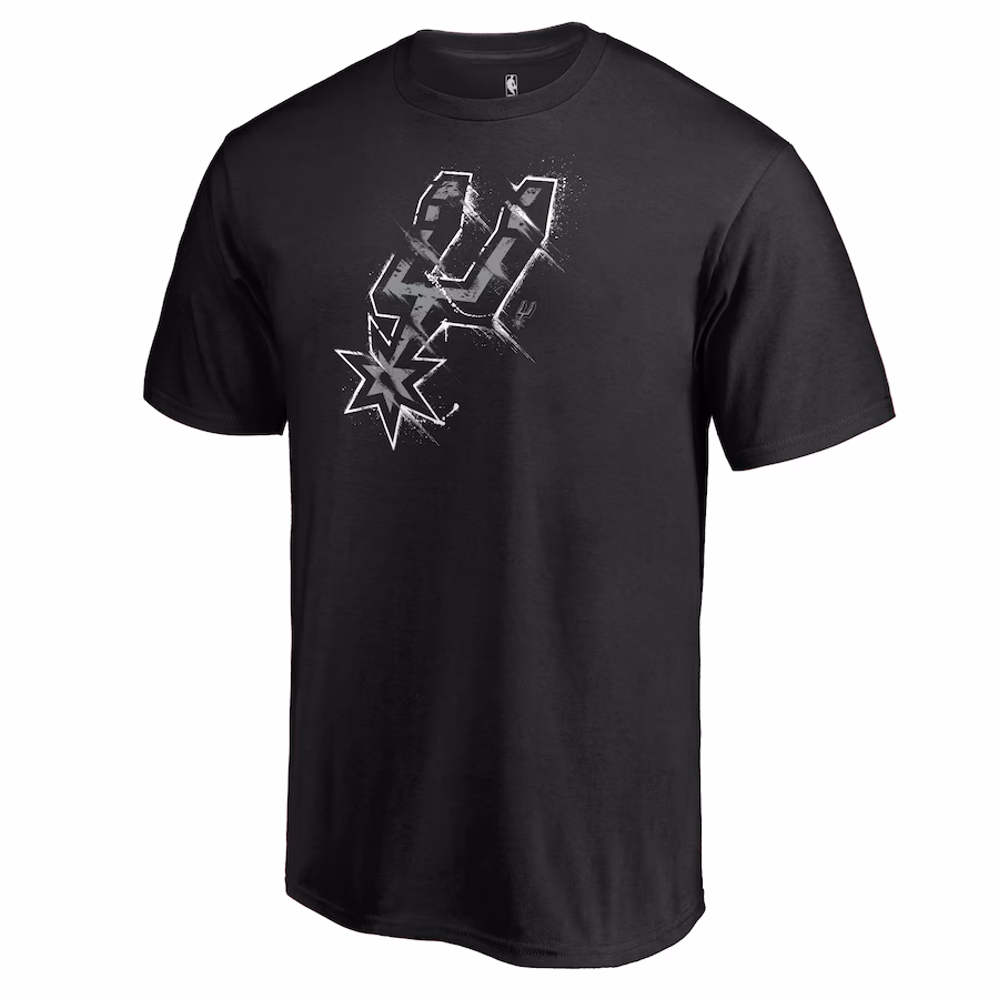 Men's San Antonio Spurs Black Splatter Logo T-Shirt - Jersey