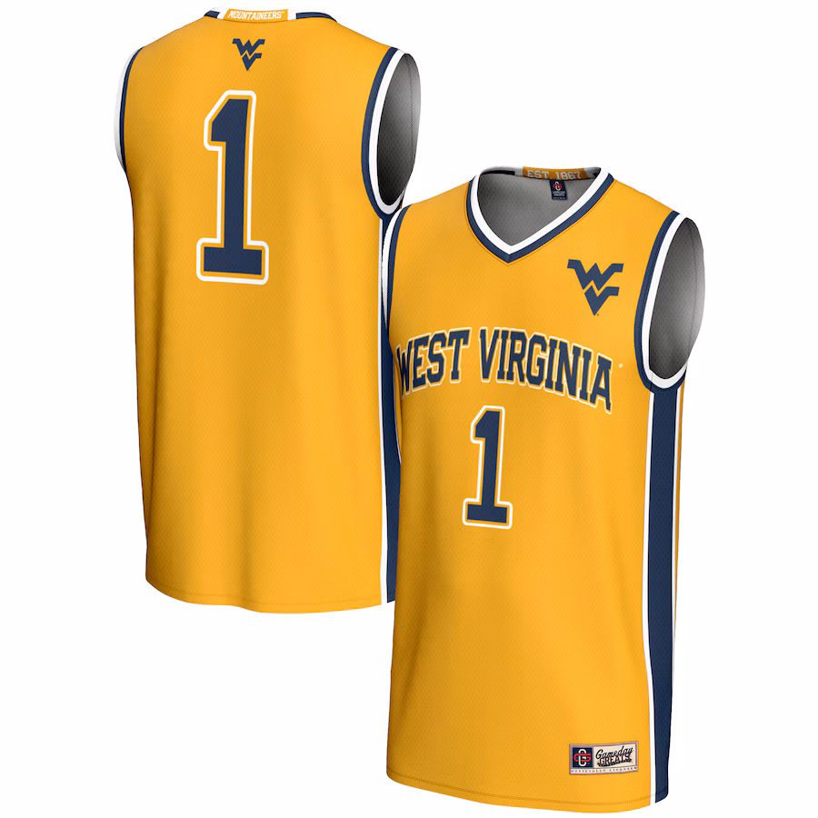 Youth GameDay Greats #1 Gold West Virginia Mountaineers Lightweight Basketball Jersey - Jersey