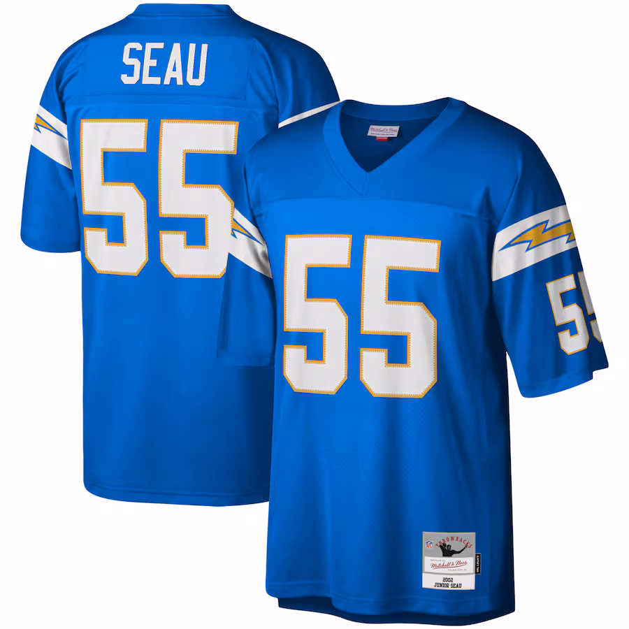 Men's Los Angeles Chargers Junior Seau Mitchell & Ness Powder Blue Legacy Replica Jersey - Jersey