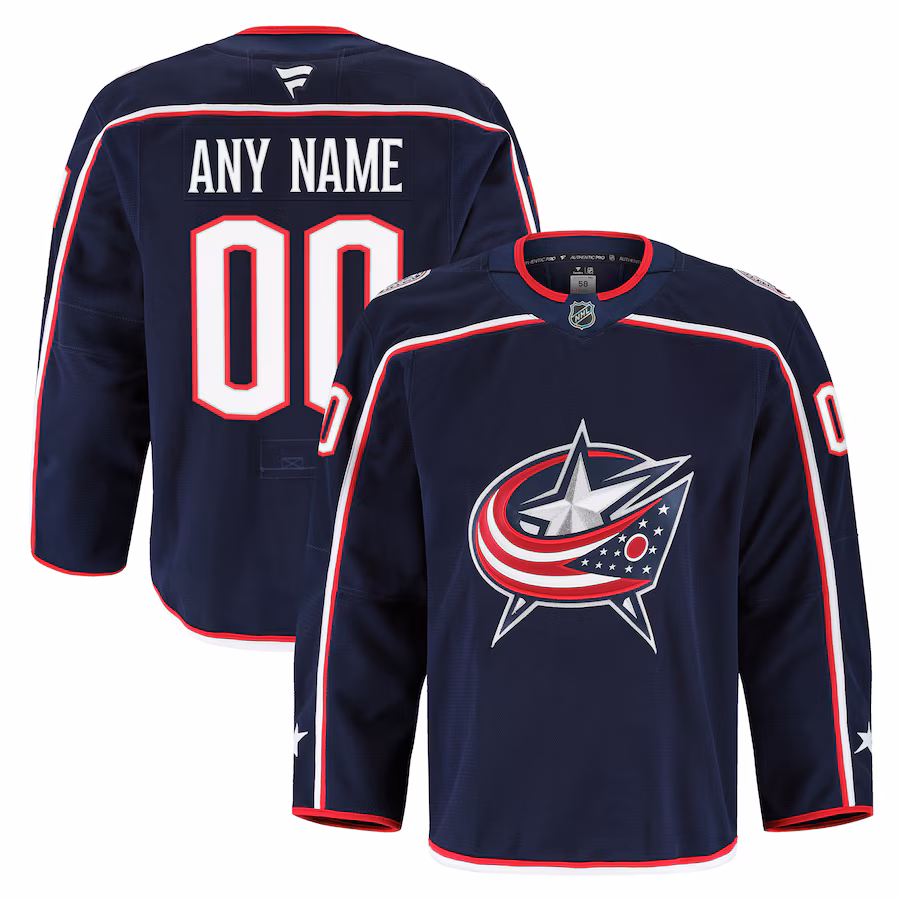 Men's Columbus Blue Jackets Fanatics Navy Home Authentic Pro Custom Jersey - Jersey